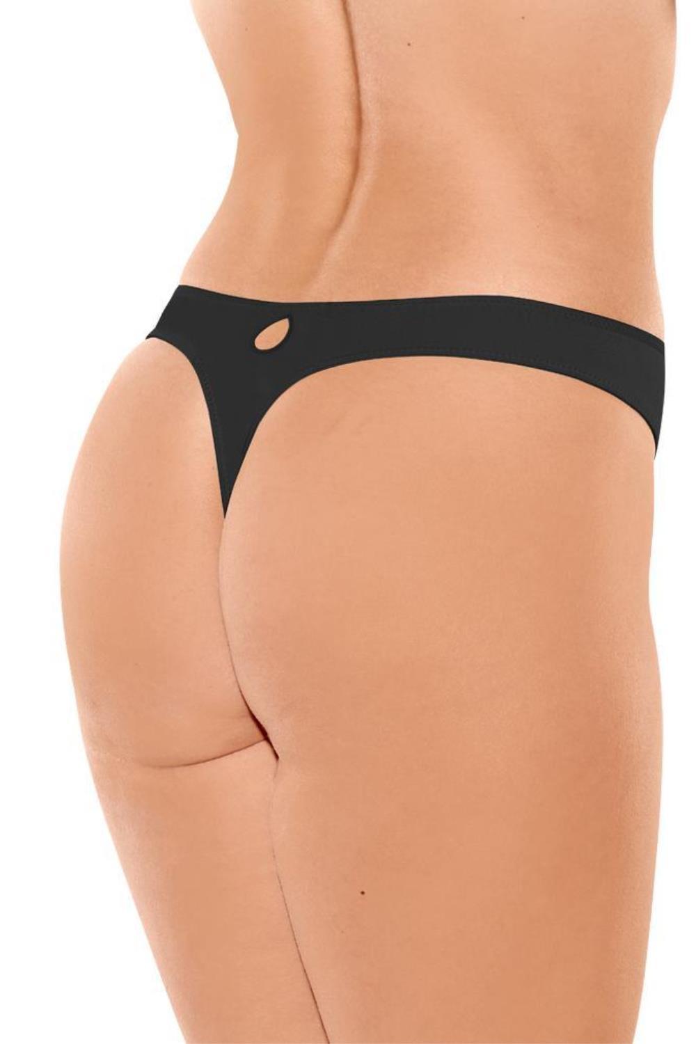 Fit Fully Yours Crystal Thong Black