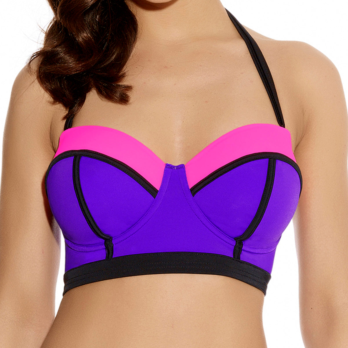 Freya Bondi Underwire Bandeau Longline Bikini Top, Vibe