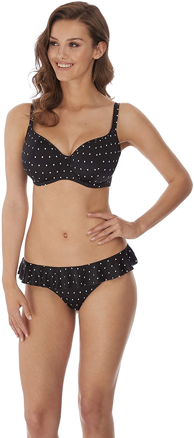 Freya Jewel Cove Underwire Sweetheart Padded Bikini Top, Black