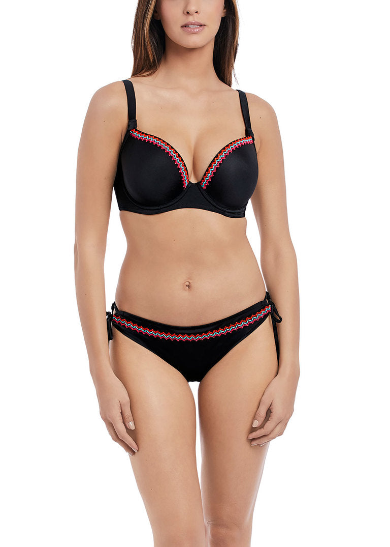 Freya Mariachi Underwire Deco Molded Bikini Top, Black