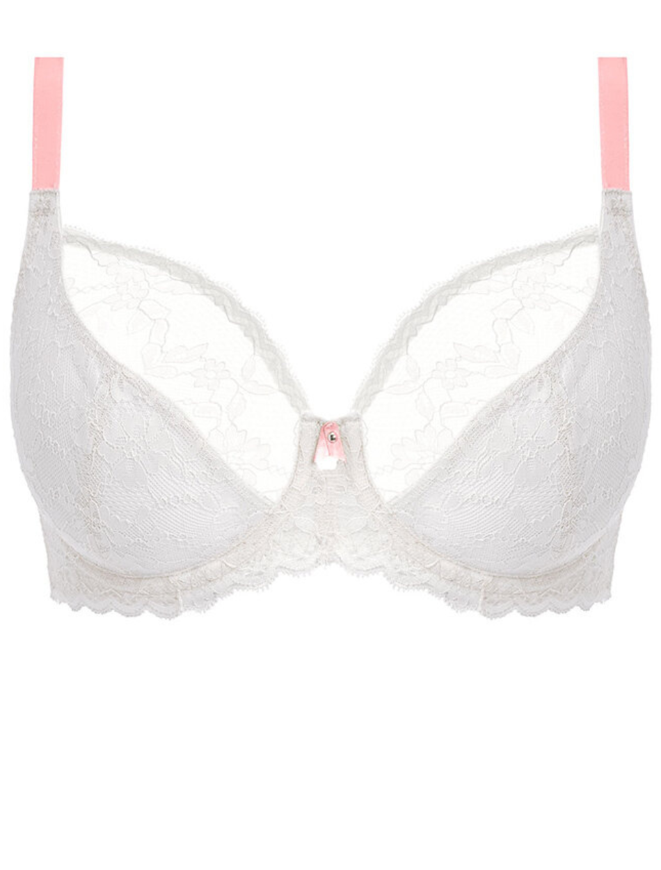 Freya Offbeat Underwire Plunge Bra, White | White Freya Offbeat