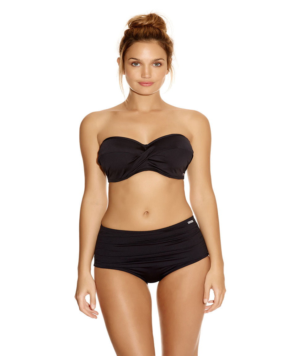 Fantasie Versailles Twist Front Bandeau Bikini Top, Black