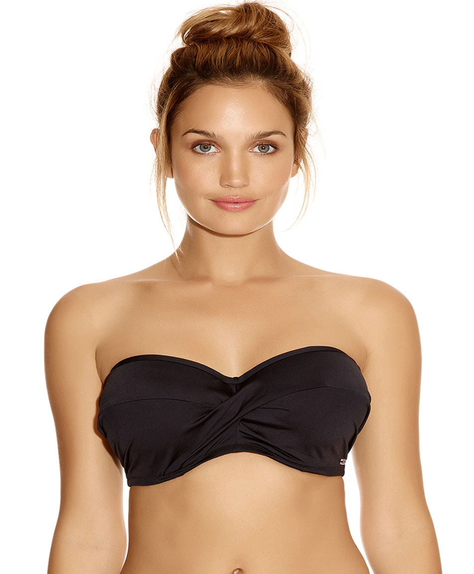 Fantasie Versailles Twist Front Bandeau Bikini Top, Black