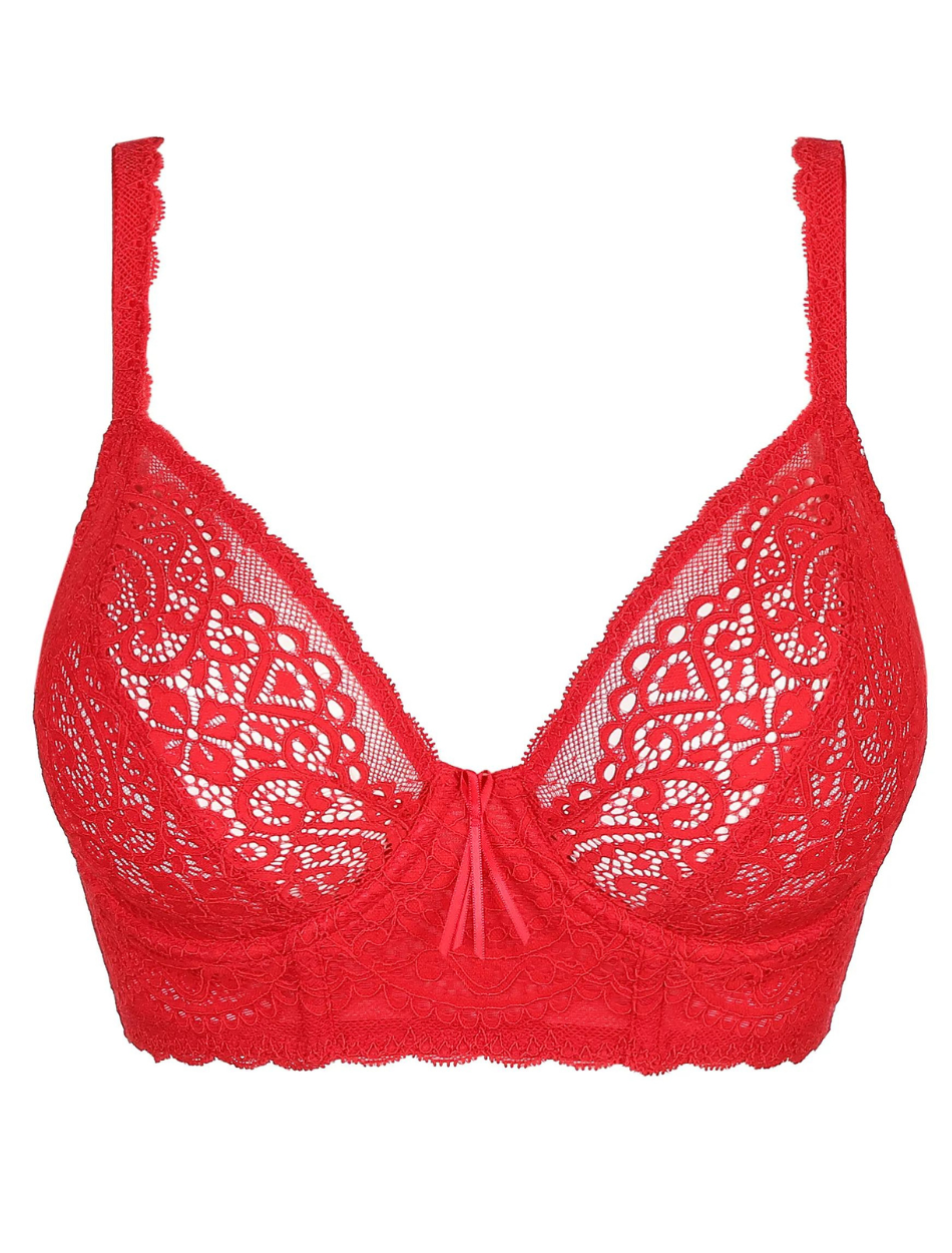 PrimaDonna Twist I Do Plunge Longline Bra Underwired, Scarlet Red | Red Longline Bra