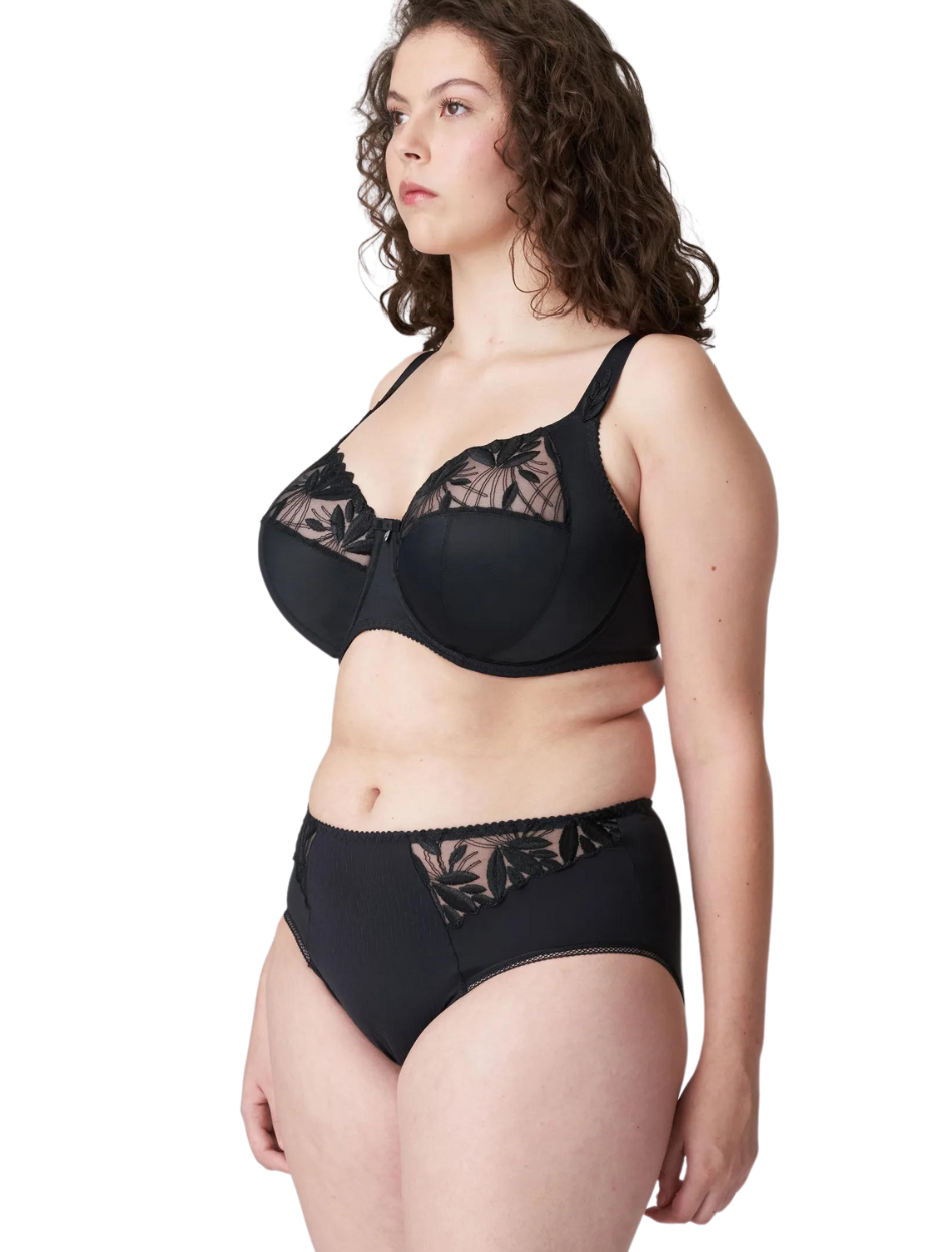 PrimaDonna Orlando Large Cups Full Cup Wire Bra in Charcoal Black | Black Full Cup Primadonna Bra