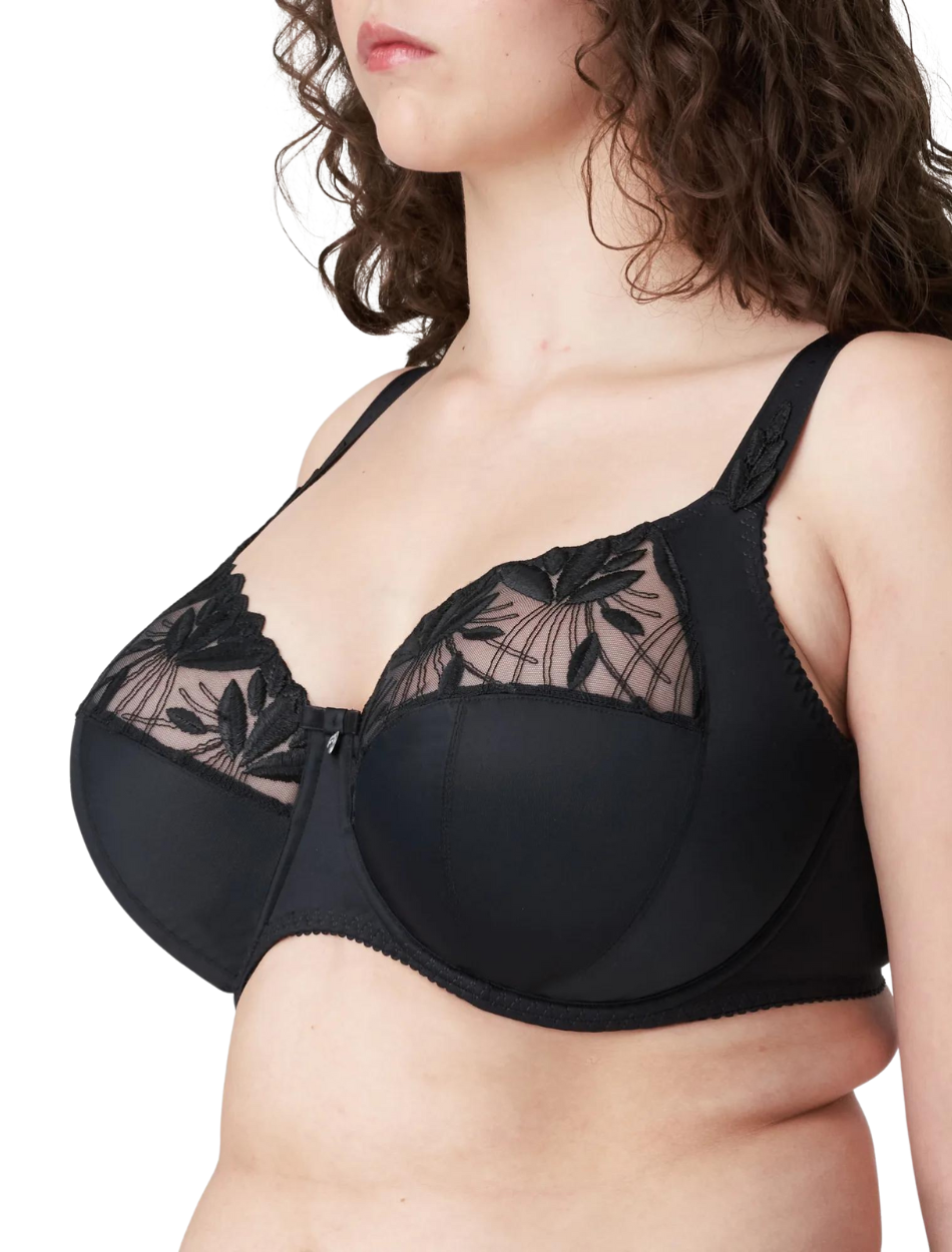 PrimaDonna Orlando Large Cups Full Cup Wire Bra in Charcoal Black | Black Full Cup Primadonna Bra