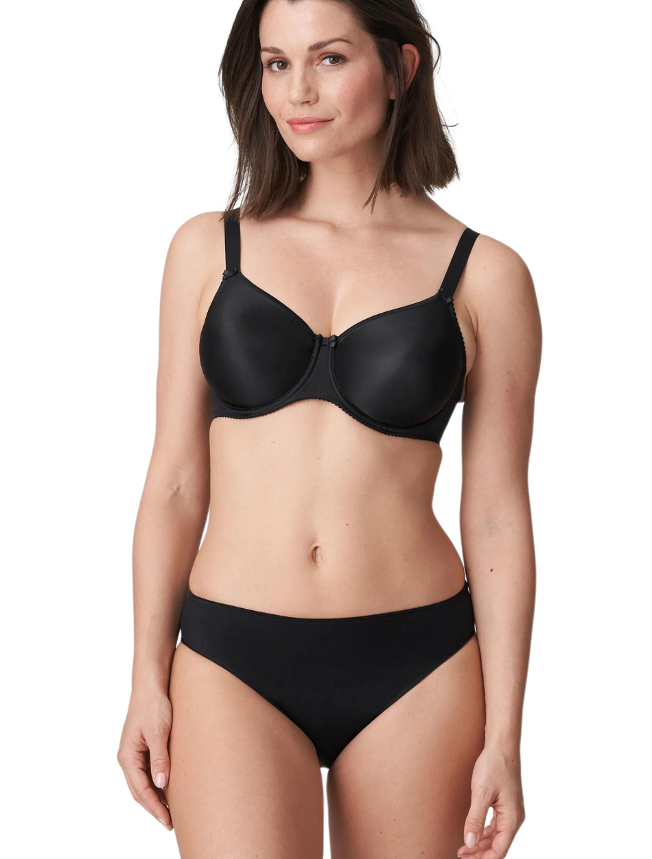 PrimaDonna Satin Seamless Full Cup Non Padded Underwire Bra, Black | PrimaDonna T-Shirt Bra