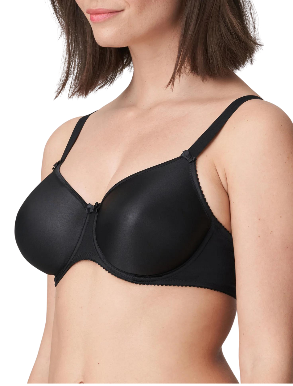 PrimaDonna Satin Seamless Full Cup Non Padded Underwire Bra, Black | PrimaDonna T-Shirt Bra