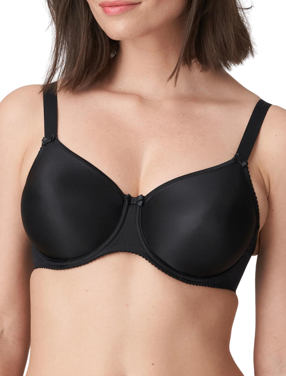 PrimaDonna Satin Seamless Full Cup Non Padded Underwire Bra, Black | PrimaDonna T-Shirt Bra