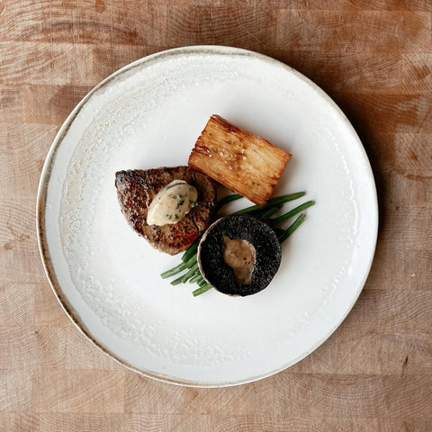 Fillet Steak with Confit Potatoes and Bone Marrow Butter