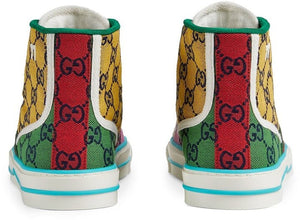 LIMITED EDITION GUCCI Tennis 1977 Multicoloured Webbing-Trimmed Logo-Jacquard Canvas Sneakers