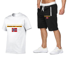 Load image into Gallery viewer, Napapijri Print of 2-piece tracksuit set T-shirt and shorts men&#39;s no tags