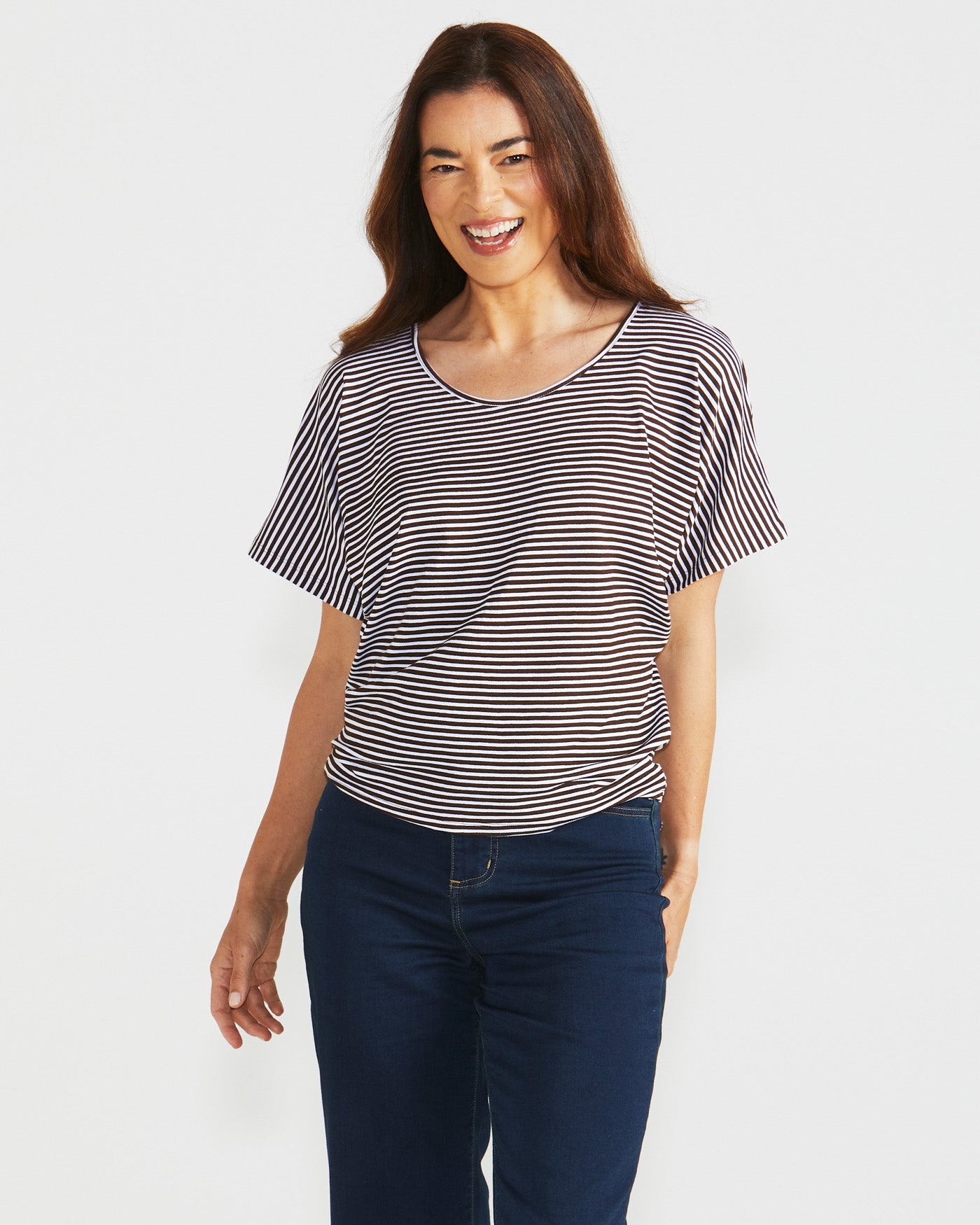 Maui Tee - Nutmeg Stripe