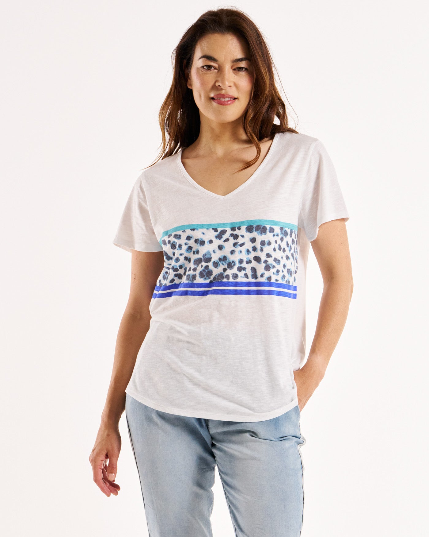 Amber Print Tee - Animal Stripe