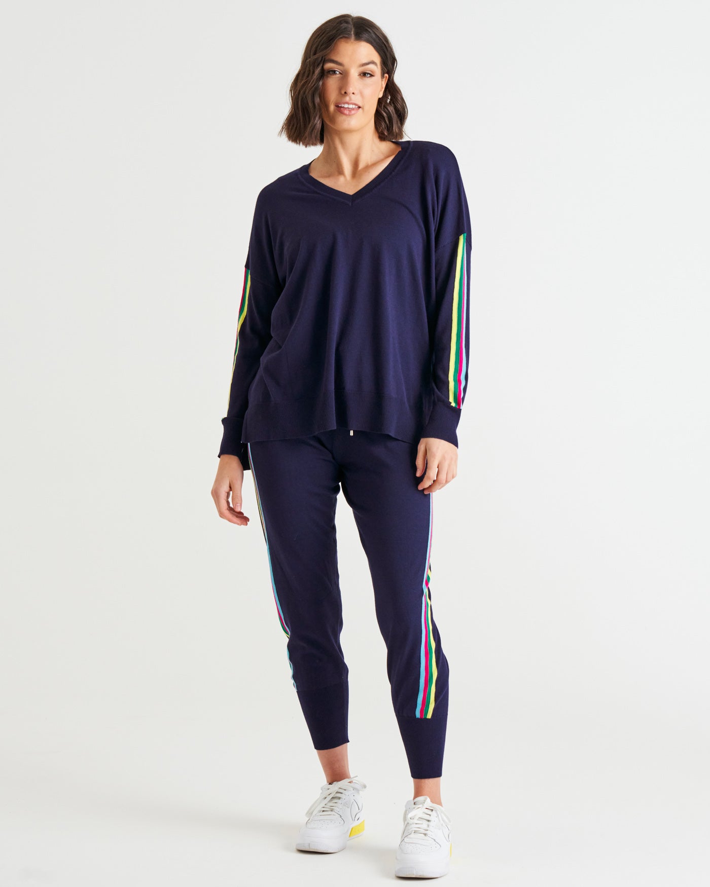 Aida Knit Jogger Pant - Blue Rainbow