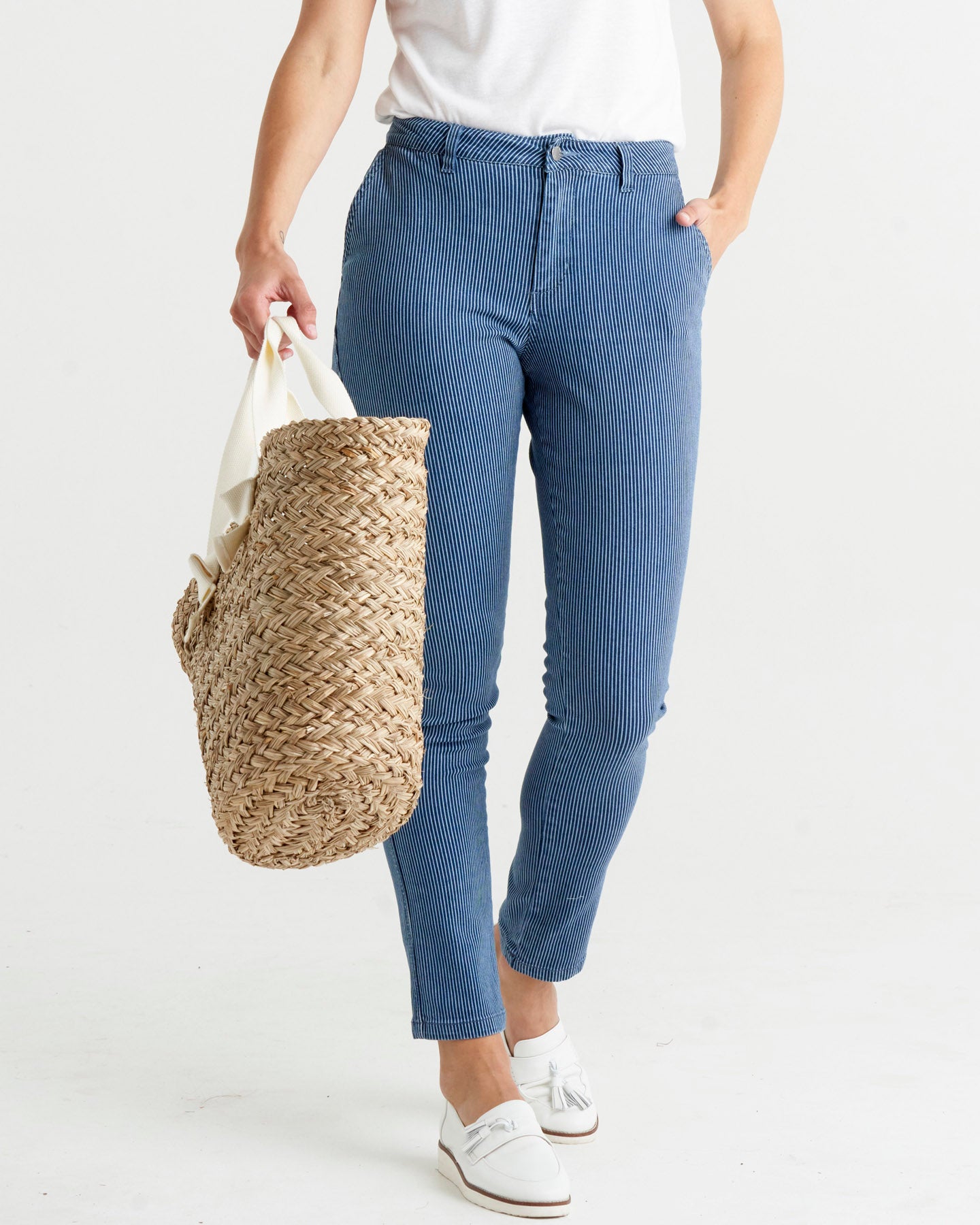 Jean Crop Jeggings - Ash Blue