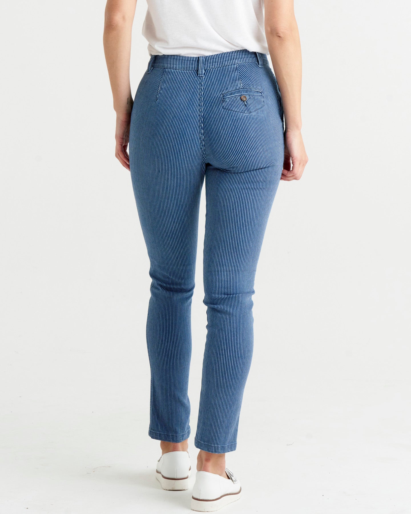 Masha Straight Crop Jeans - Denim Stripe