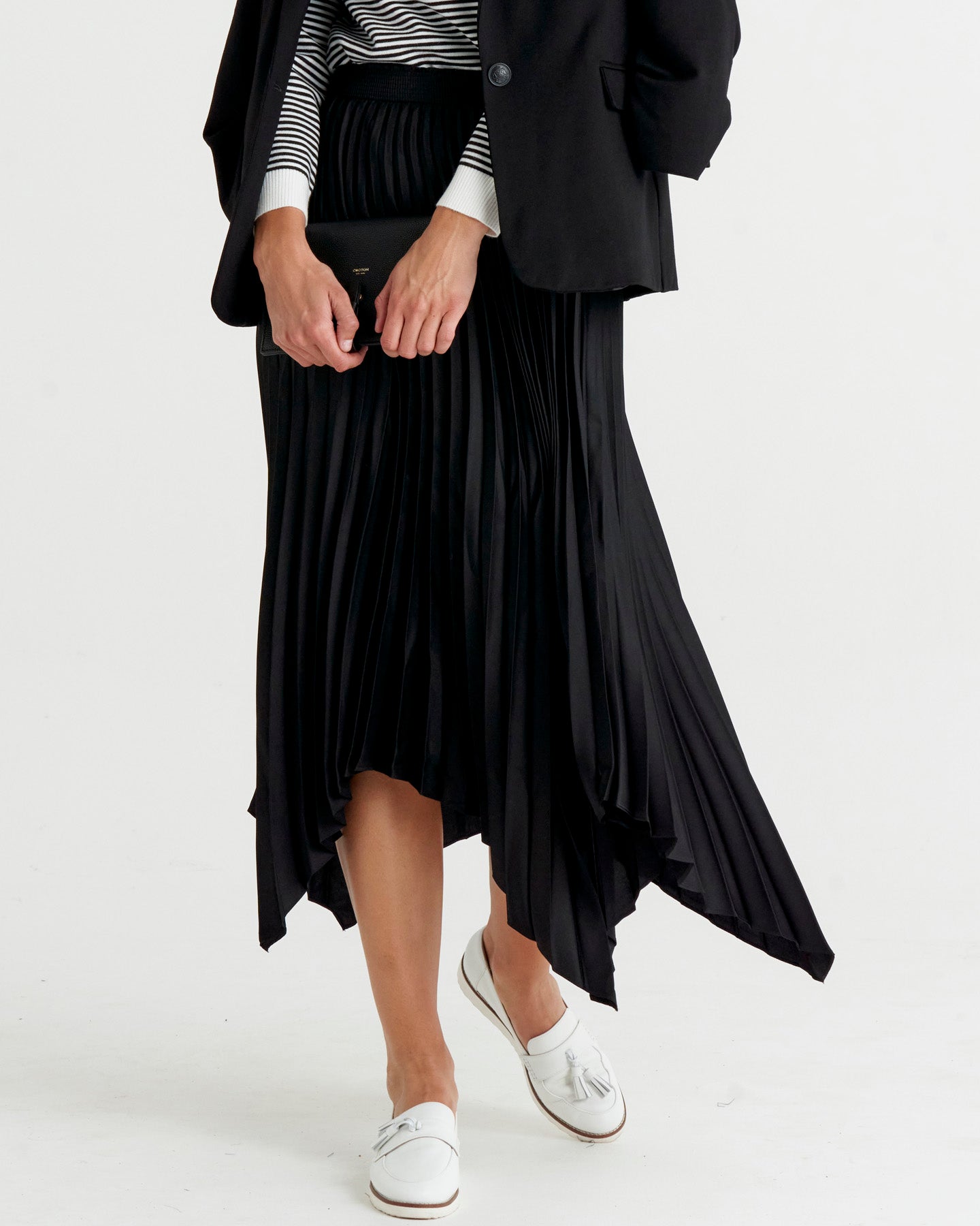 Louis Pleated Skirt - Black