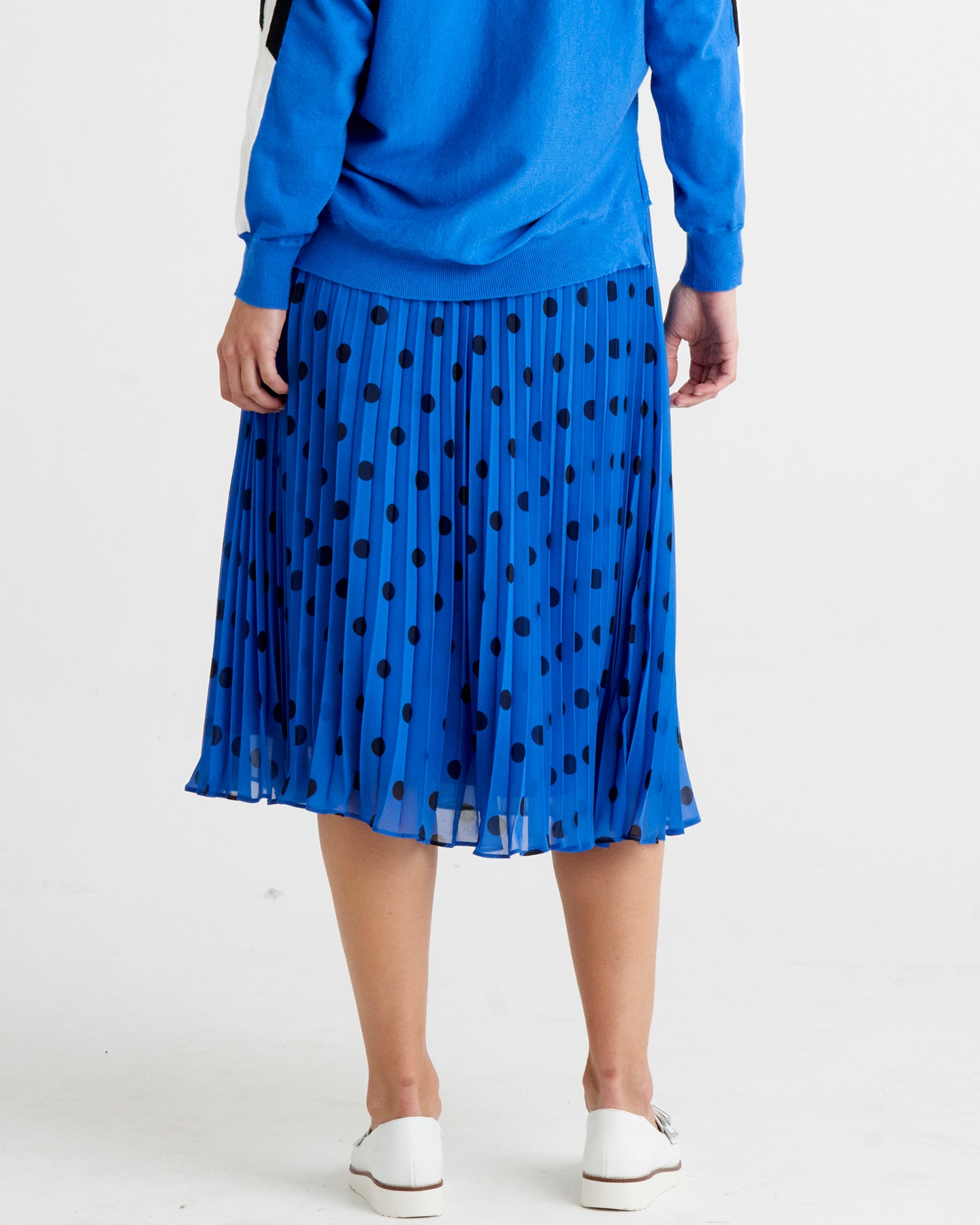 Chanel Pleated Skirt - Bluebell Spots