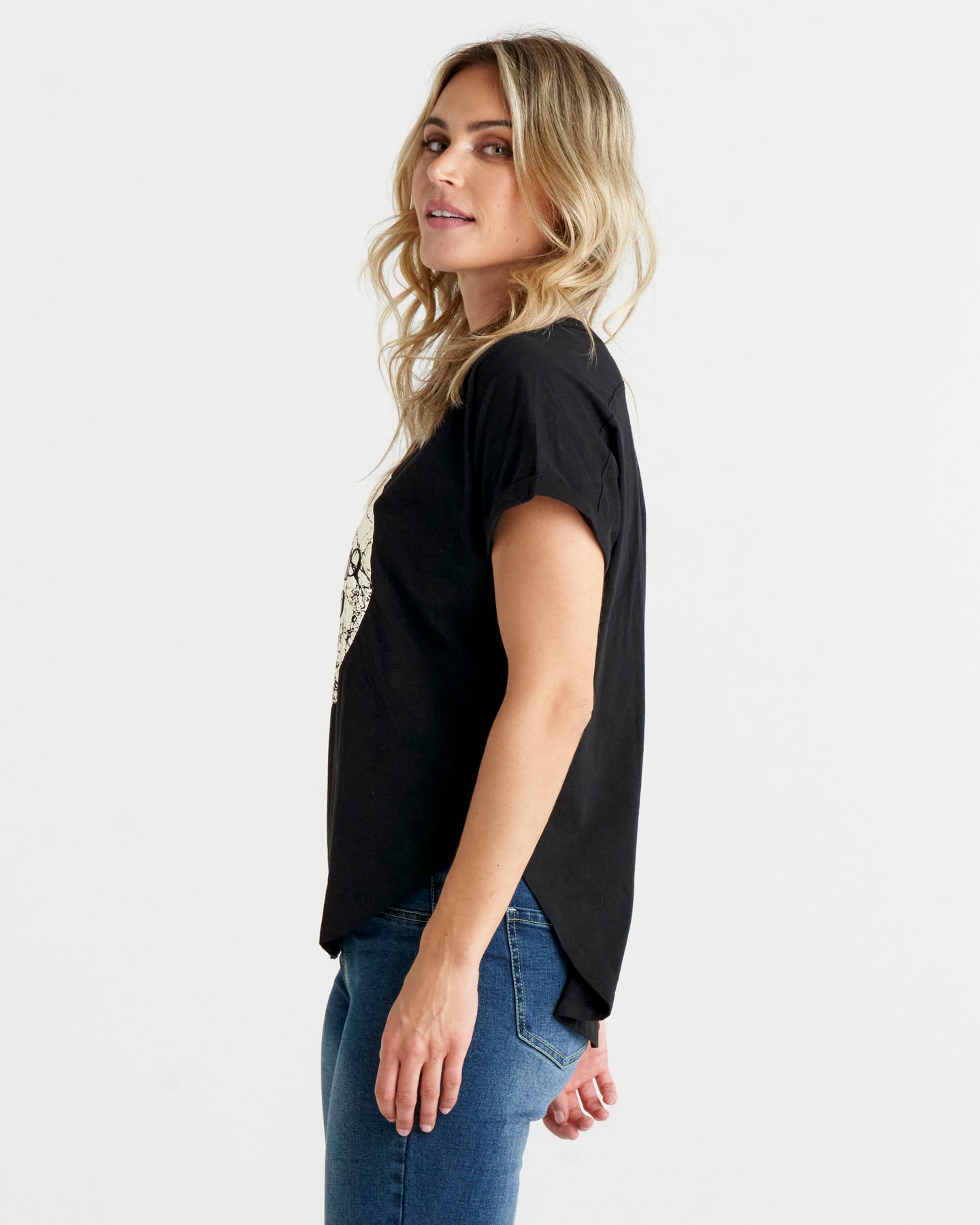 Avril Print Tee - Black