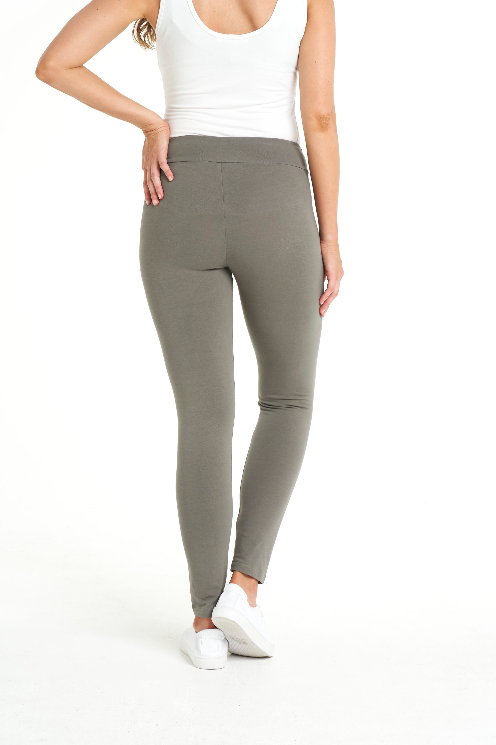 Tanya Basic Stretchy Leggings - Sage