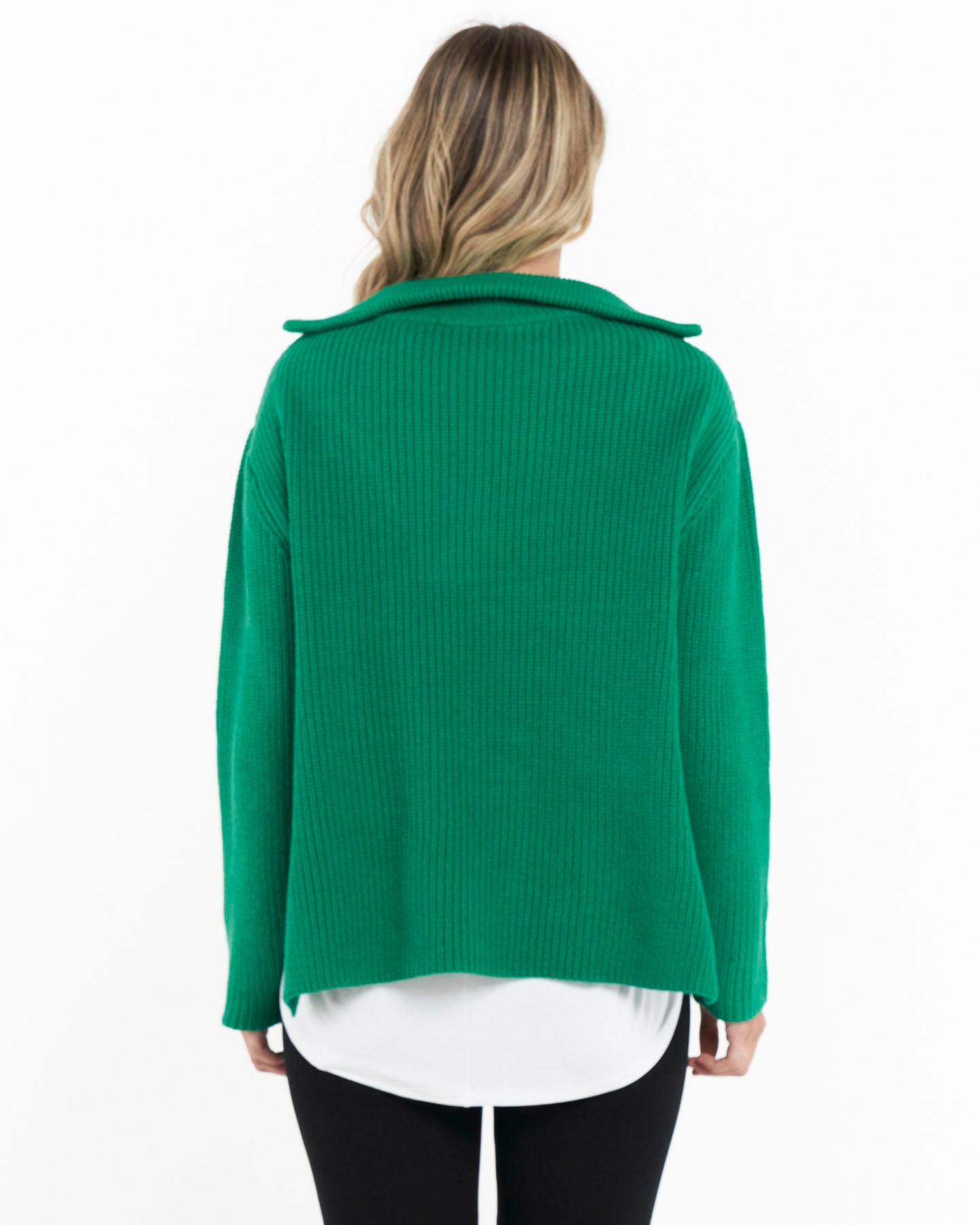 Bordeaux Collar Knit - Emerald Green