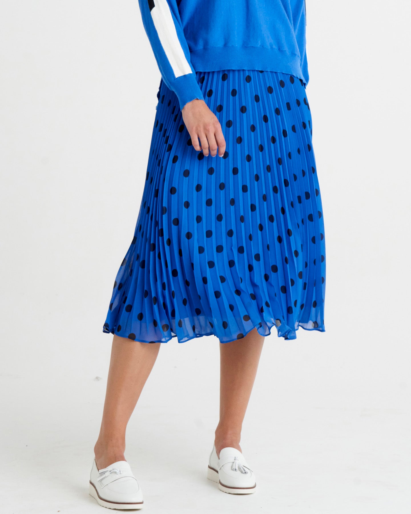 Chanel Pleated Skirt - Bluebell Spots