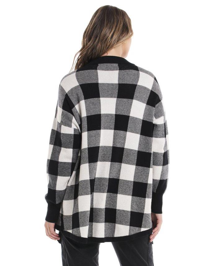 Kasey Knitted Shacket - Black Check