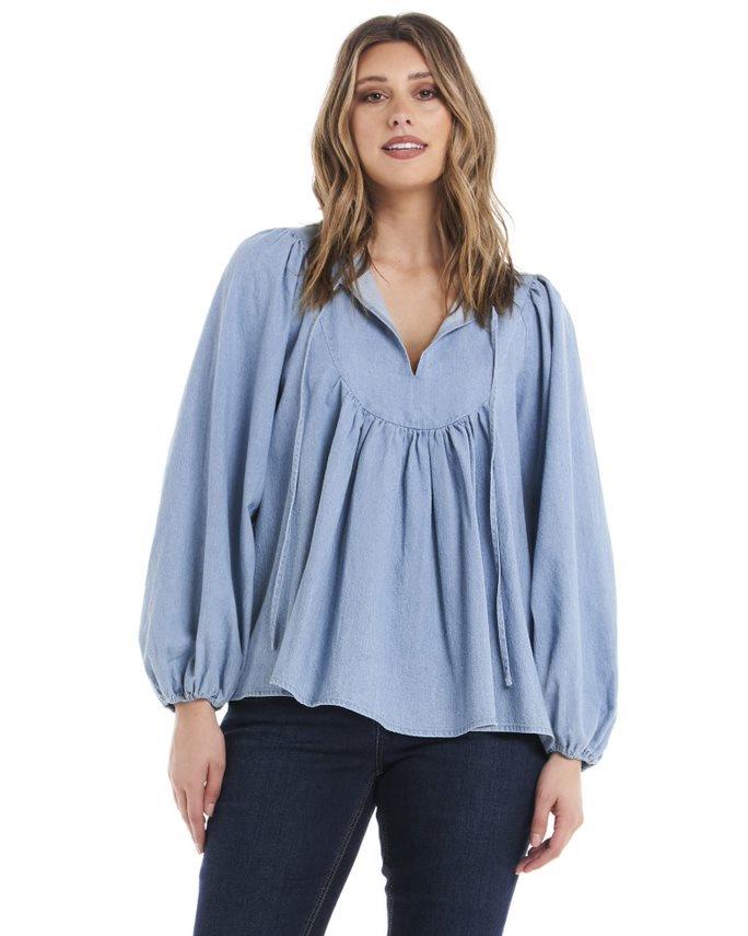 Cameron Blouse - Dusty Denim