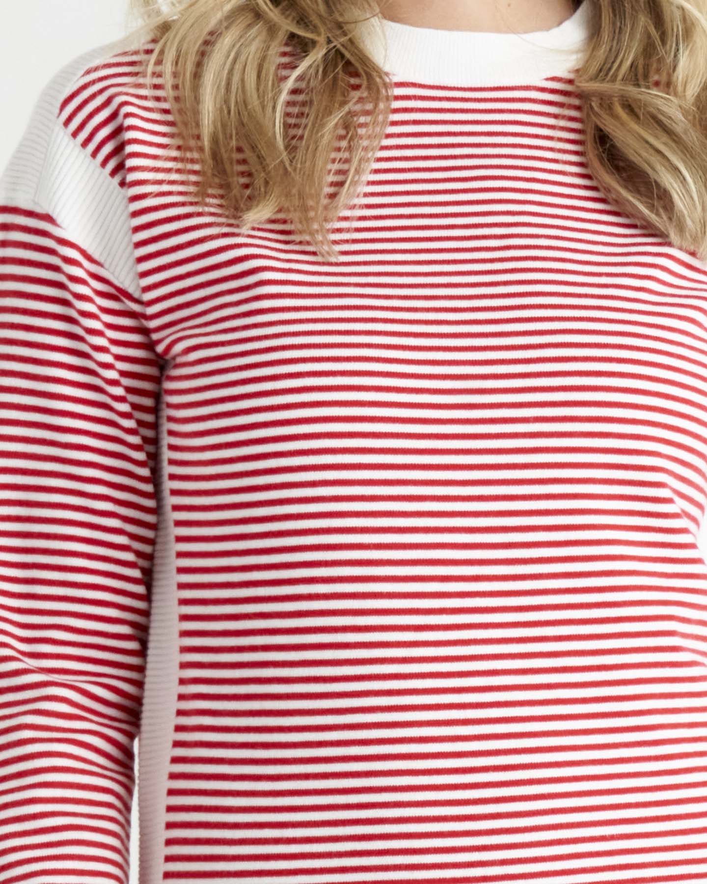 Bonjour Knit Jumper - Tomato Stripe