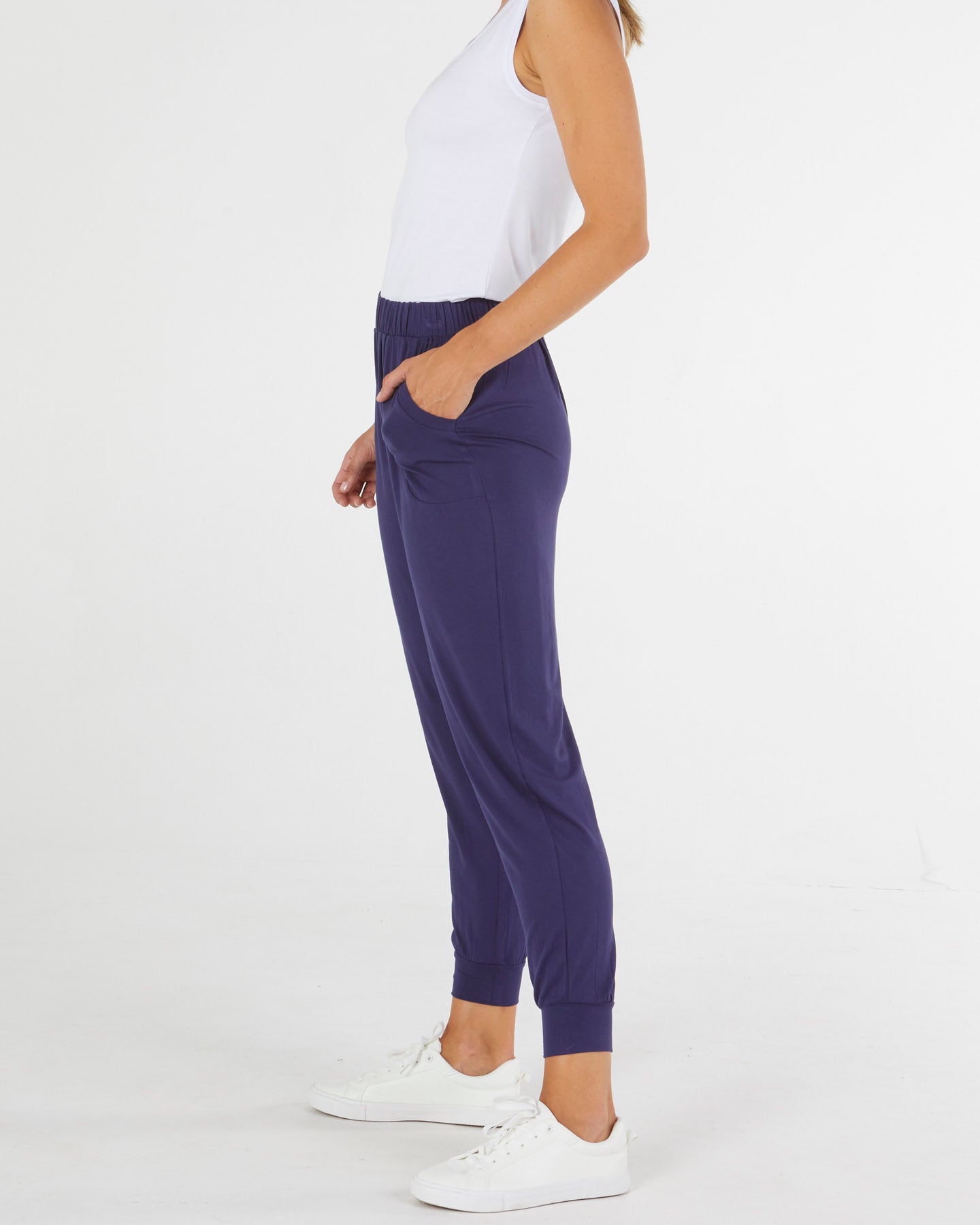 Paris Stretchy Loose Jogger Pant - Navy