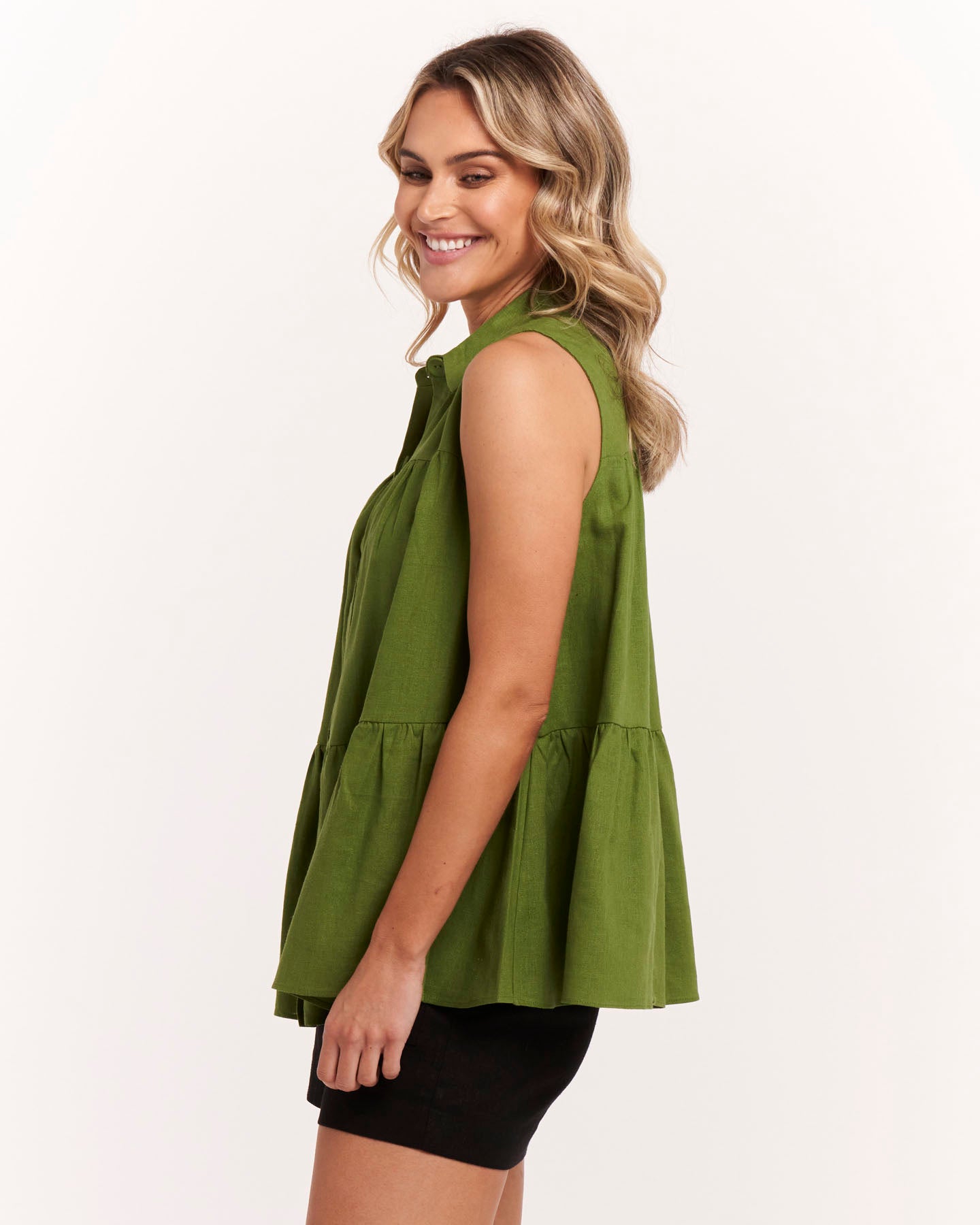 Prague Paneled Blouse - Lemongrass