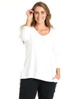 Bonnie Long Sleeve Top - White