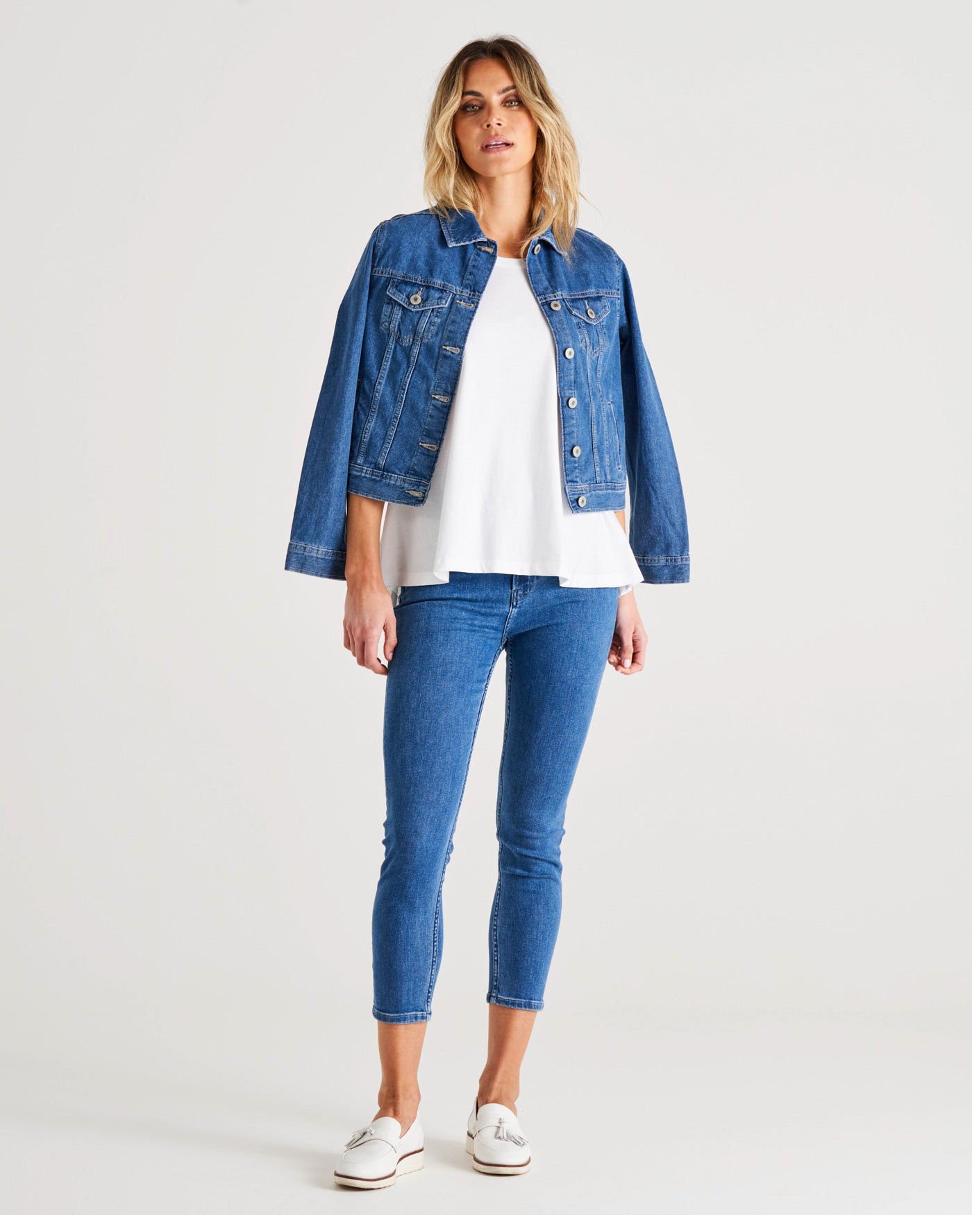 Carli Relaxed Fit Denim Jacket - Light Blue Wash