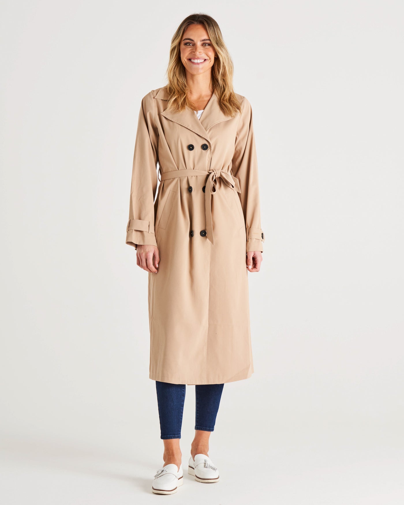 Zimmer Classic Belted Relaxed Trench Coat - Sand Beige