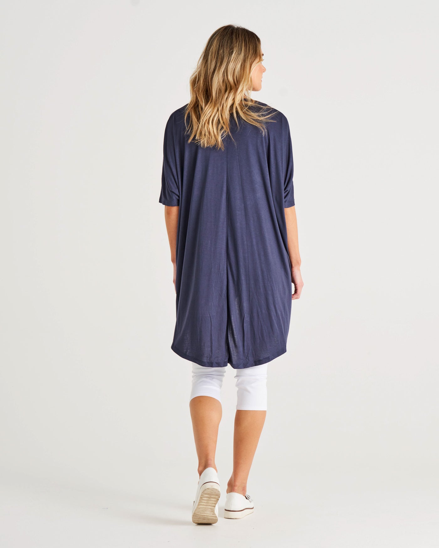 Magnolia Relaxed Batwing Tunic Oversized Cardigan - Dusty Blue