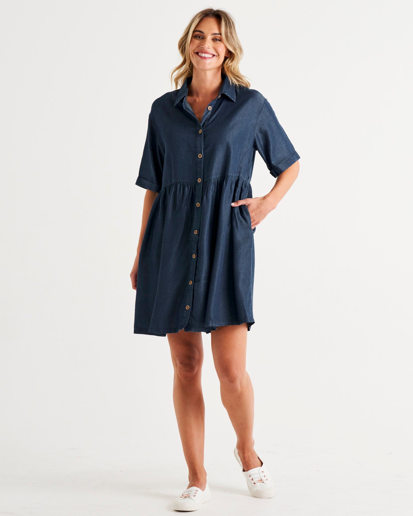 Miley Lyocell Shirt Dress - Blue Haze