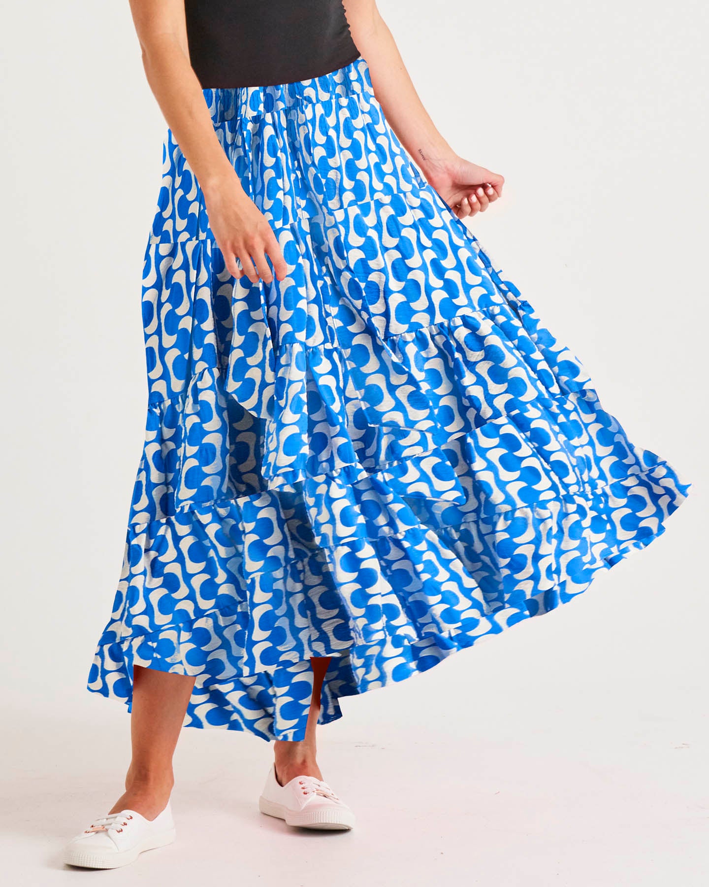 Ibiza Tiered Skirt - Foxy Blue