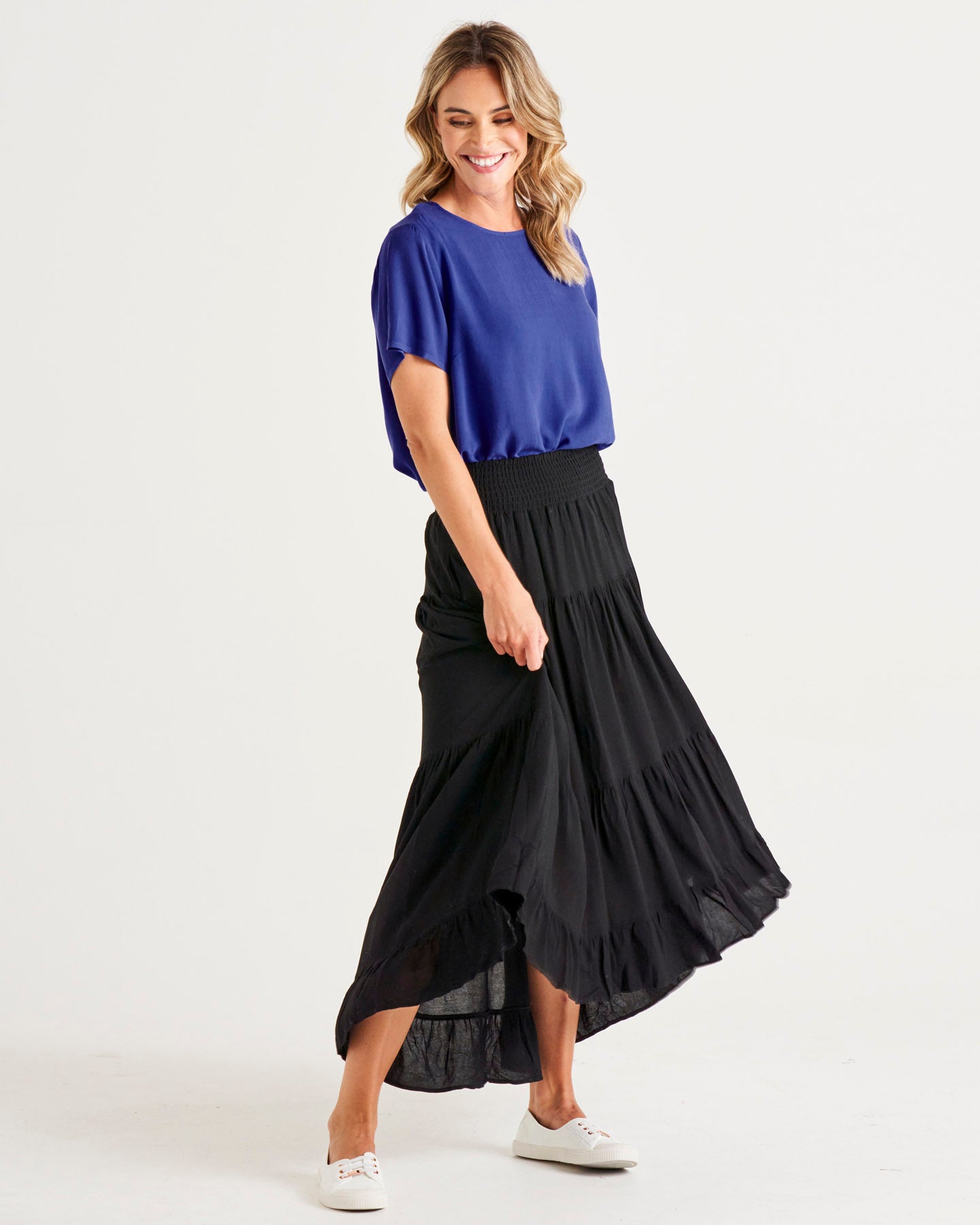 Ibiza Tiered Skirt - Black