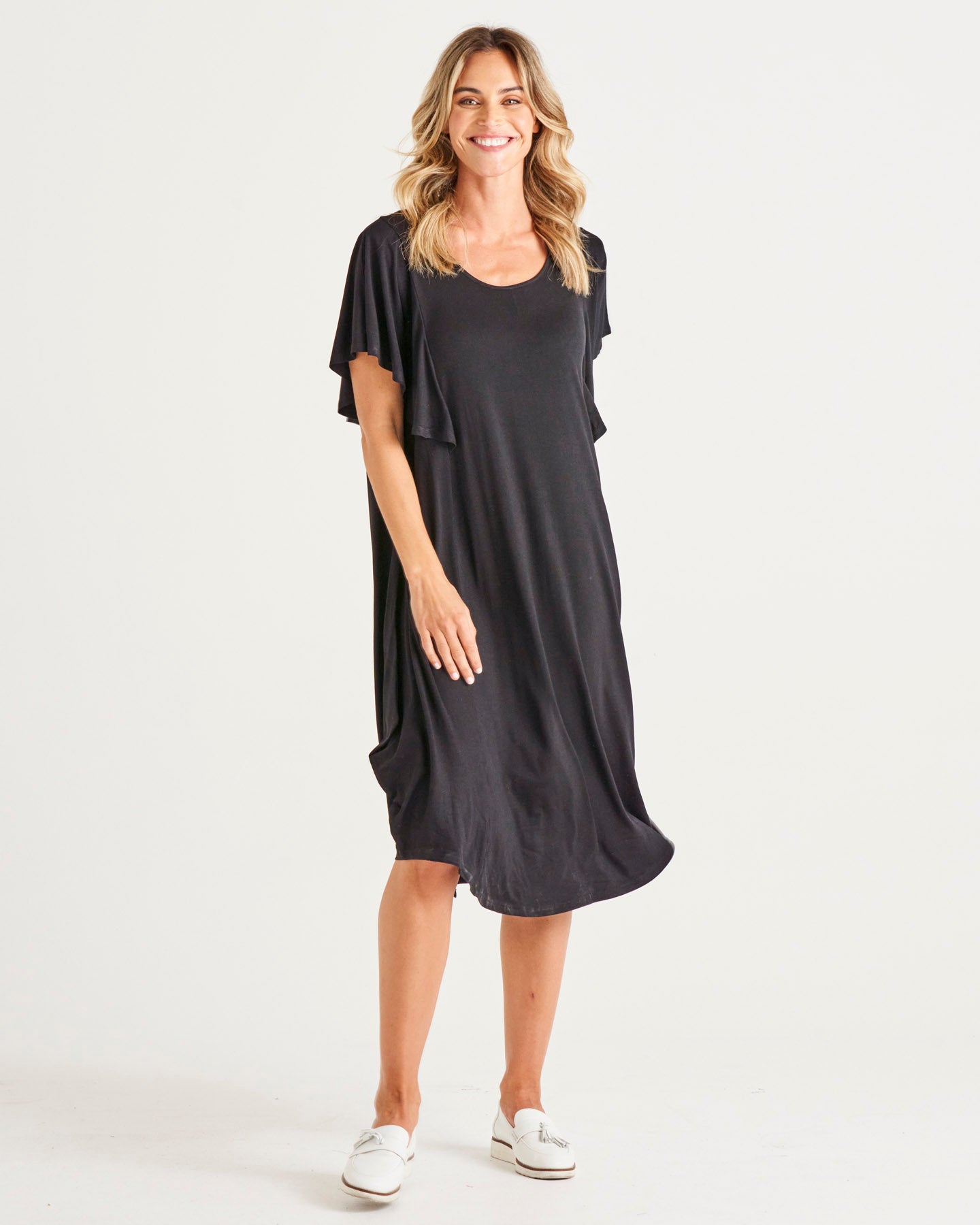 Tahiti Frill Dress - Black