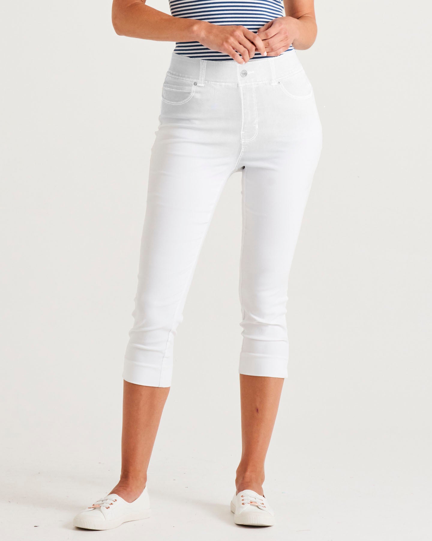 Camila Crop Jeans - White