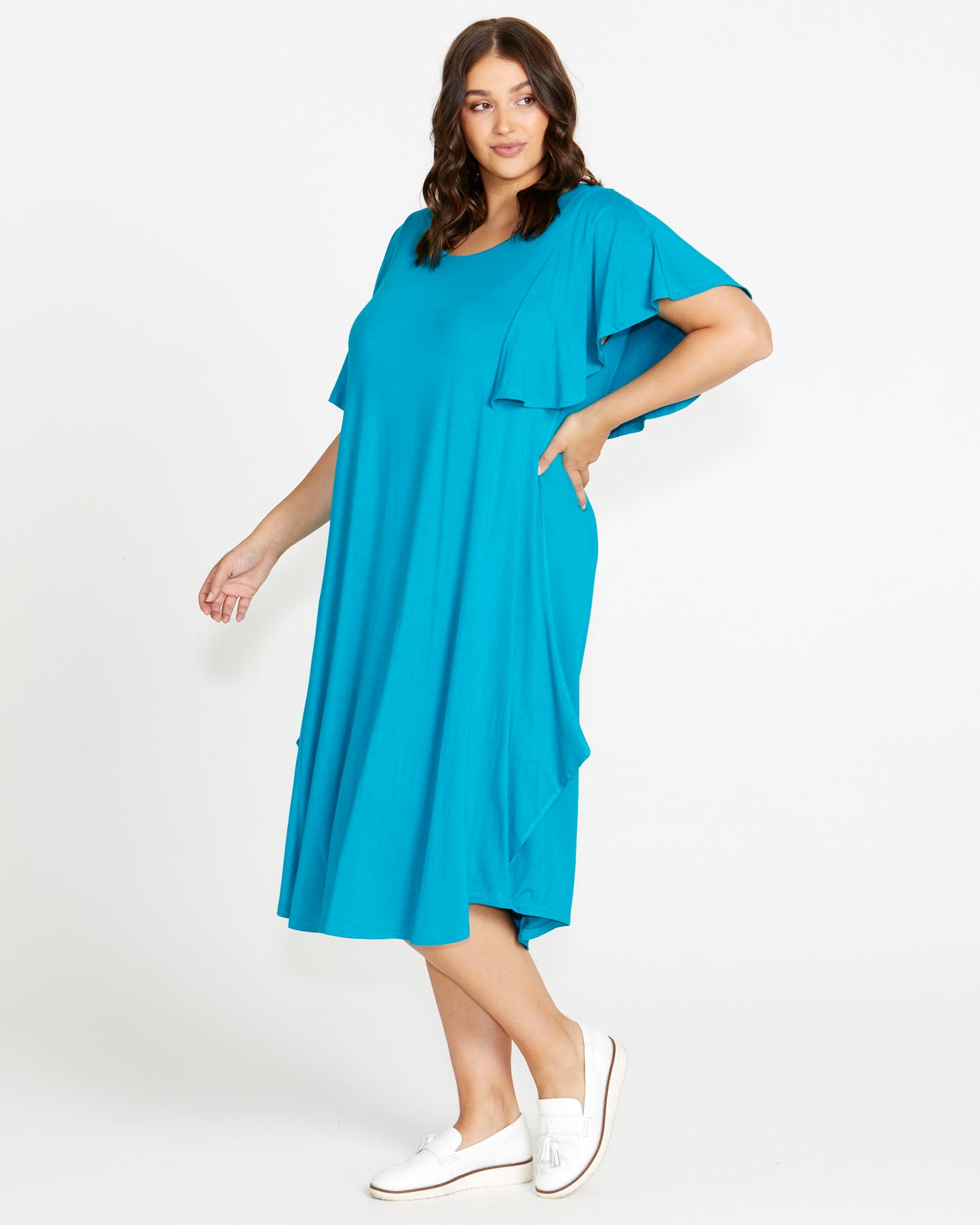 Tahiti Frill Dress - Lagoon