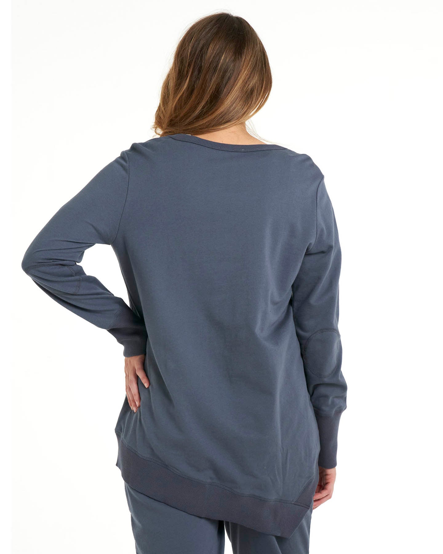 Dolly Round Neck Relaxed Basic Sweater - Indi Blue