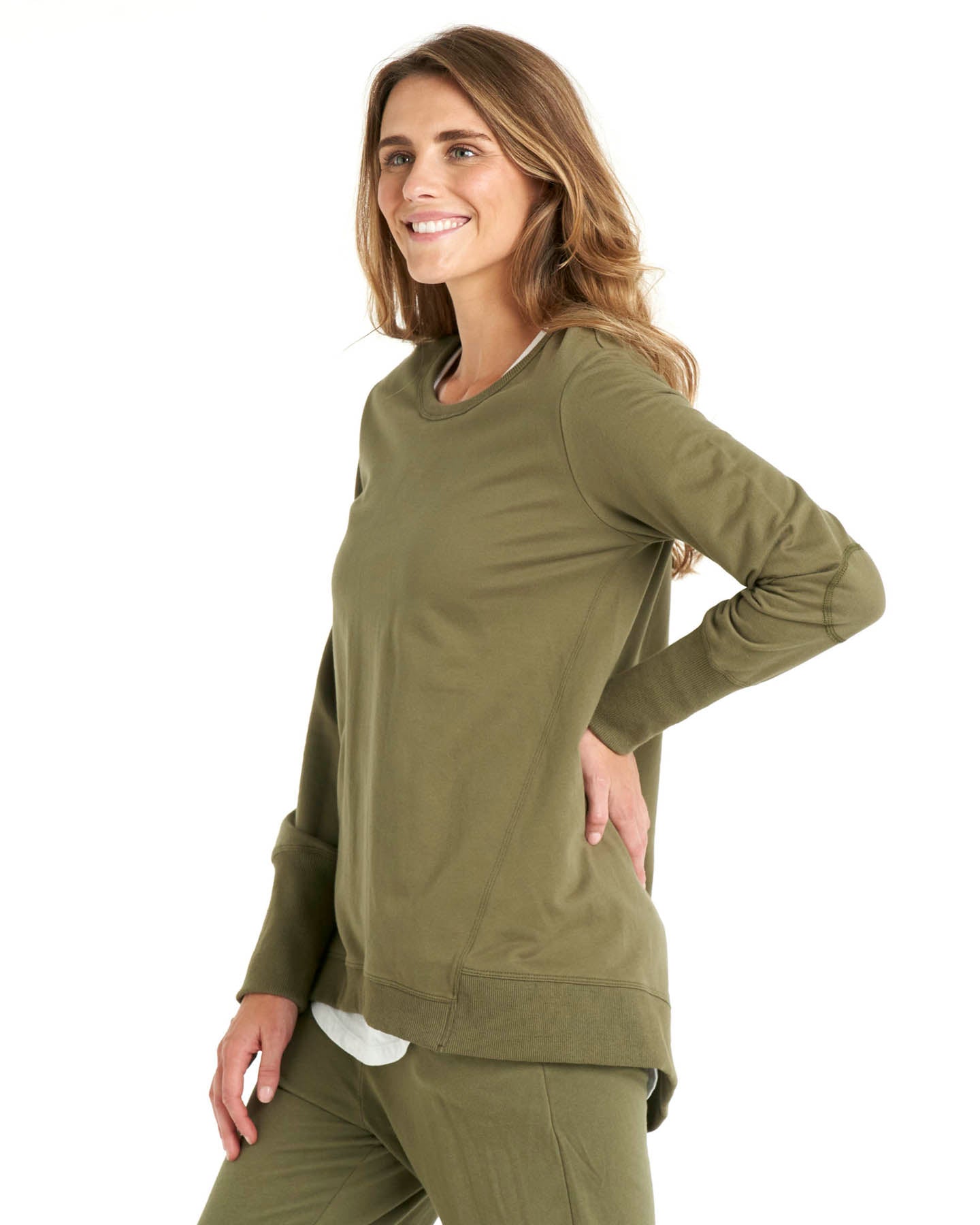 Dolly Round Neck Relaxed Basic Sweater - Khaki