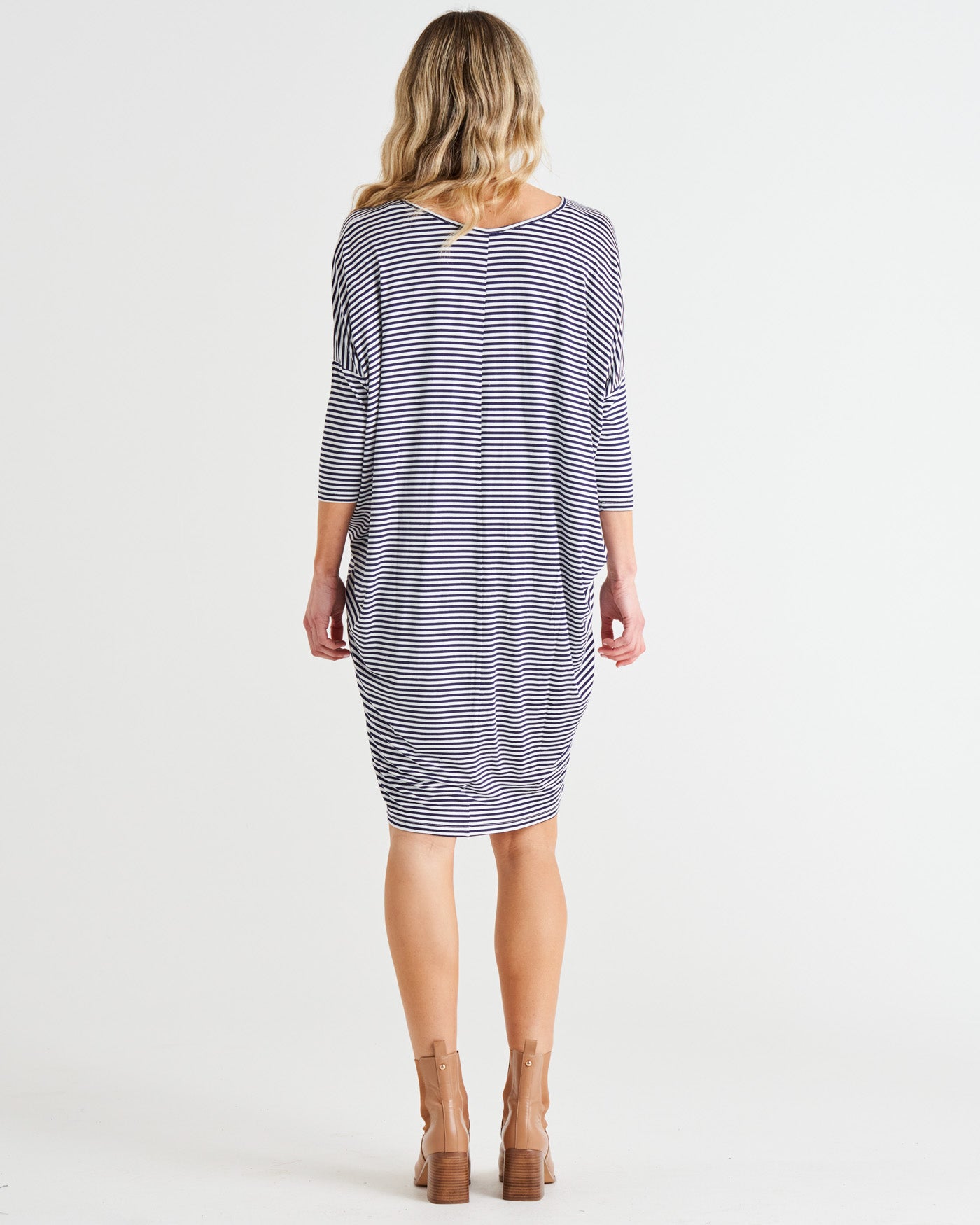 Lucia Dress - Navy/White Stripe