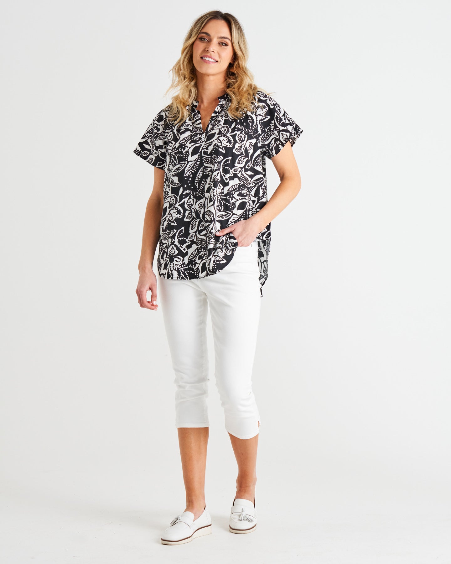 Victoria Blouse - Floral Mono