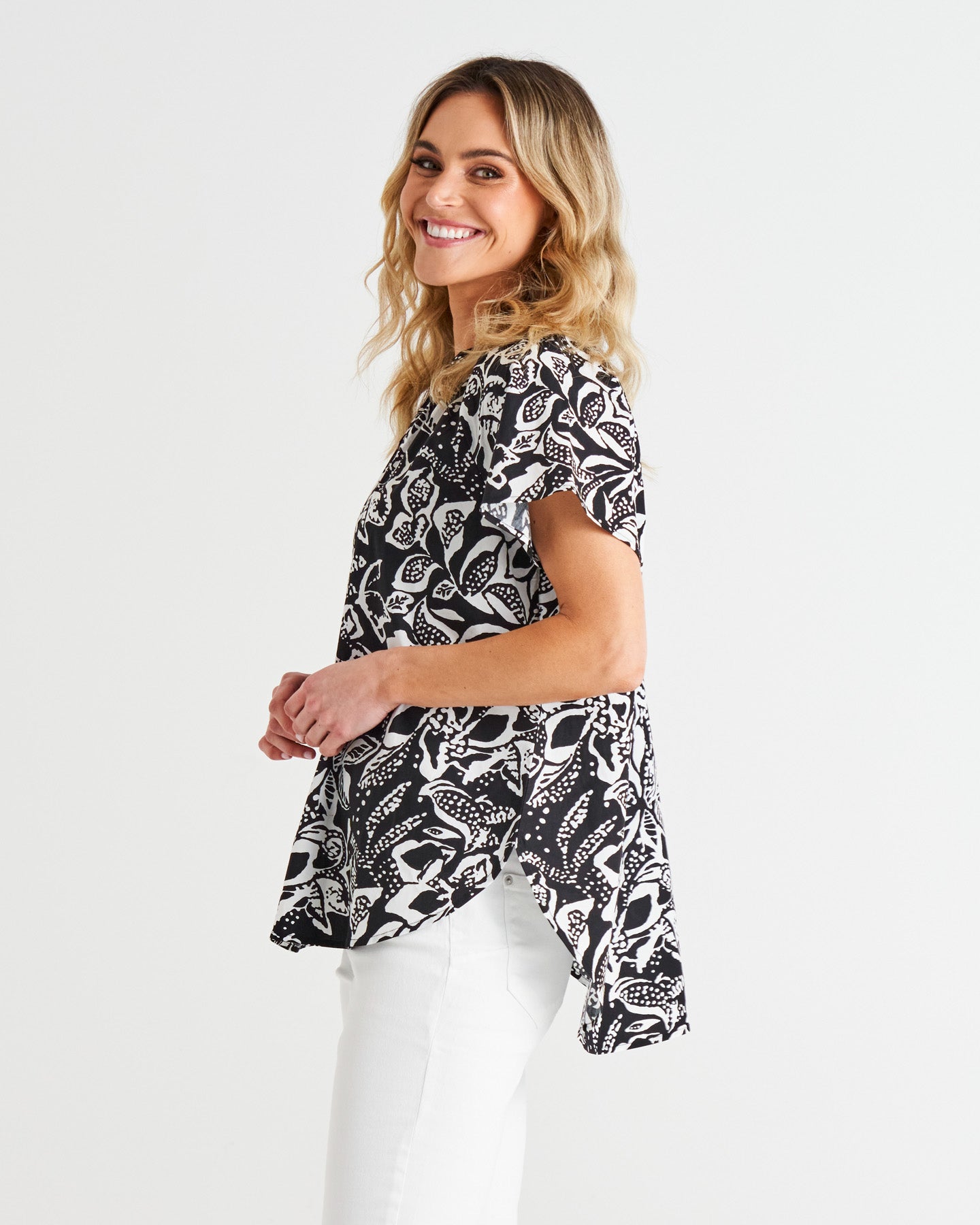 Victoria Blouse - Floral Mono