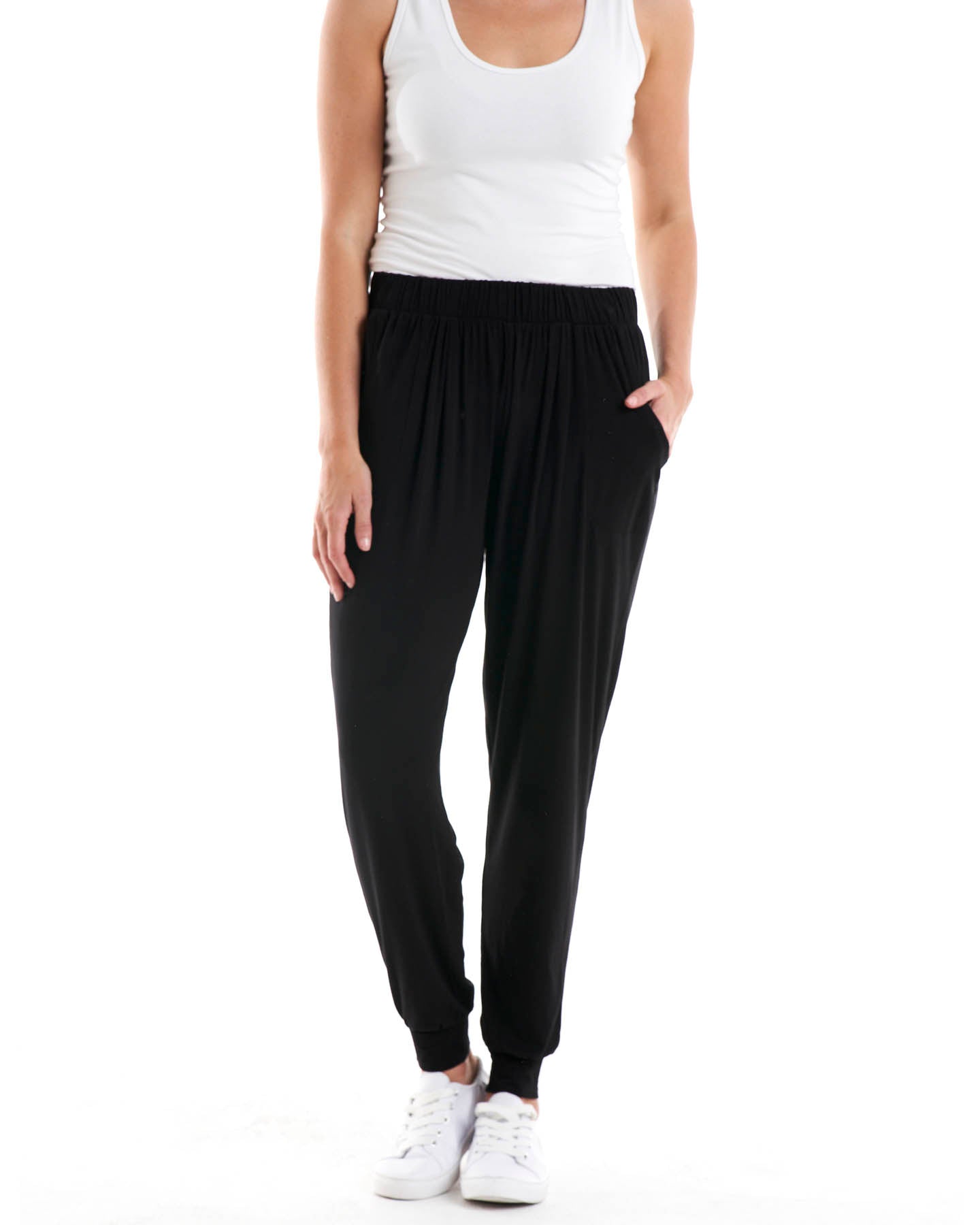 Paris Stretchy Loose Jogger Pant - Black