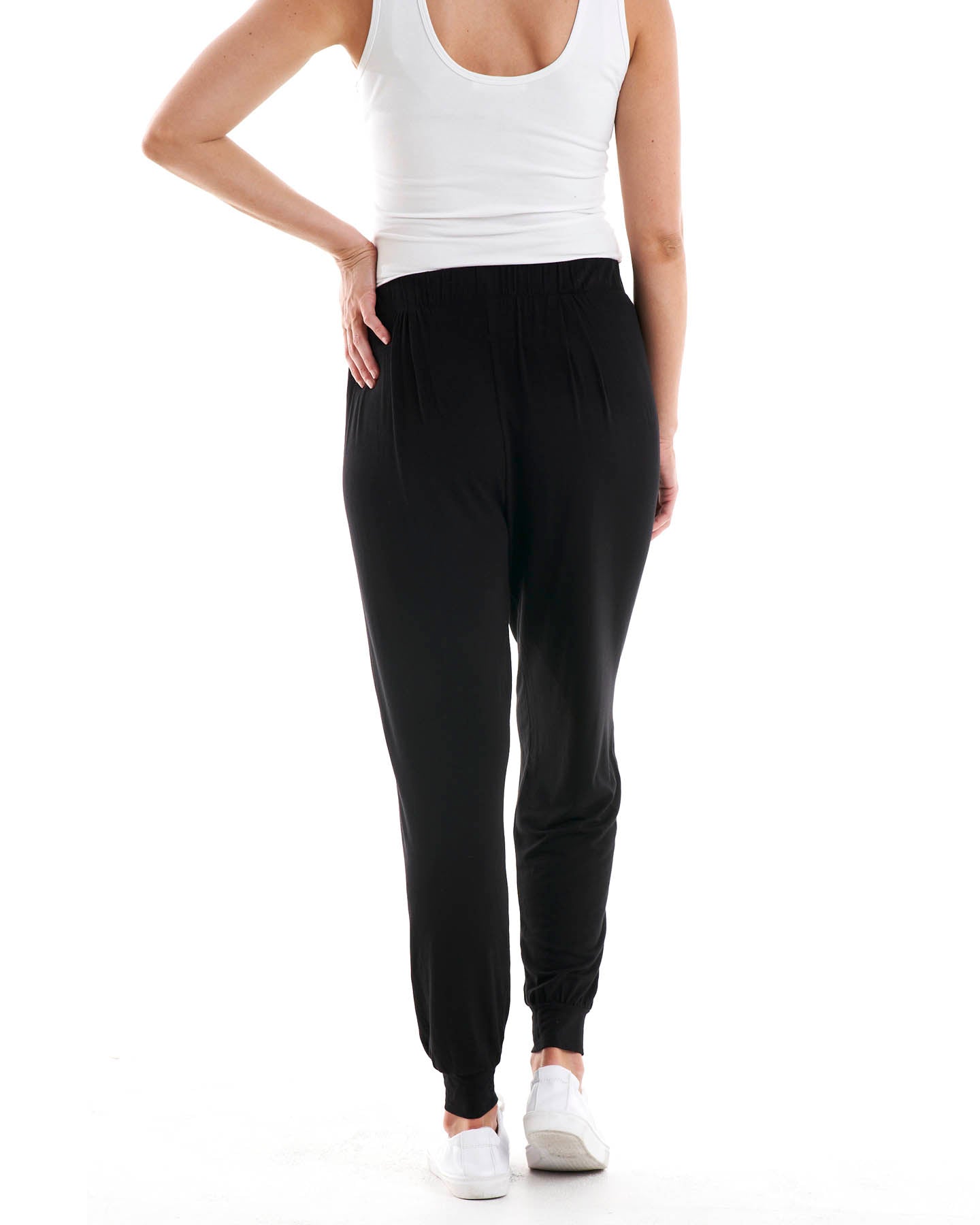 Paris Stretchy Loose Jogger Pant - Black