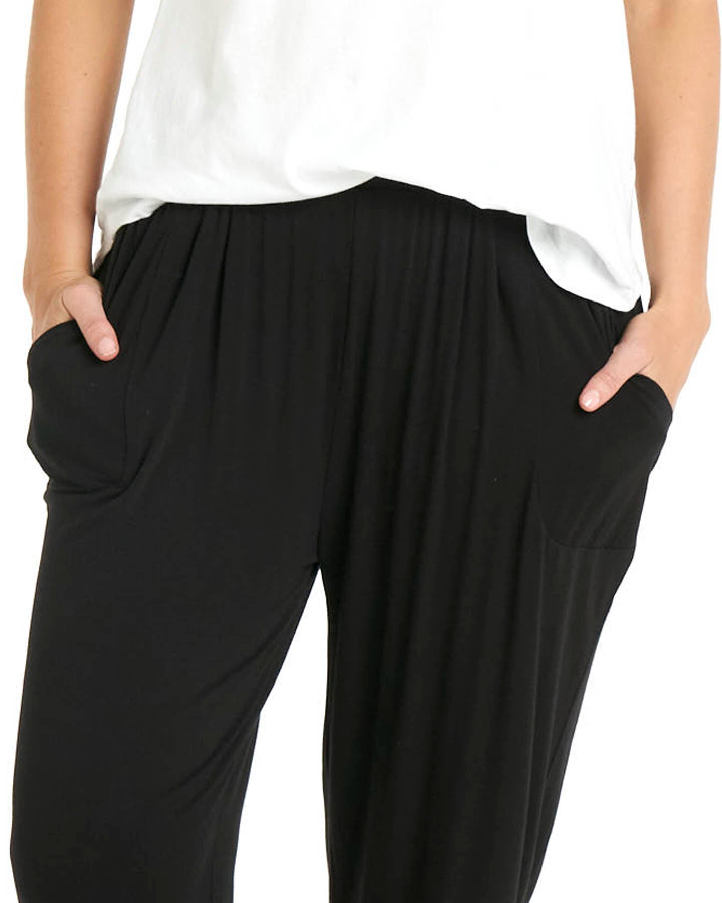 Paris Stretchy Loose Jogger Pant - Black